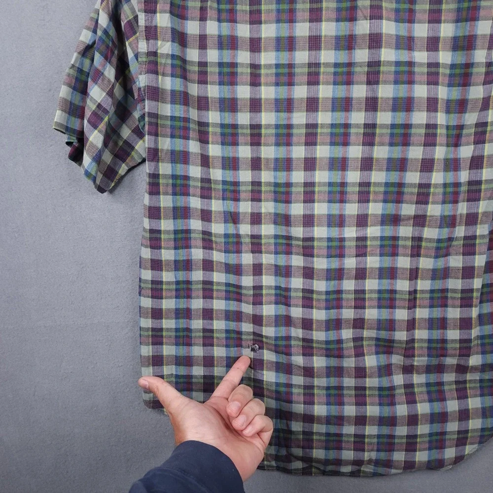 Polo Ralph Lauren G.I. Shirt Mens L Multi‎ Plaid Short Sleeve Grunge Streetwear